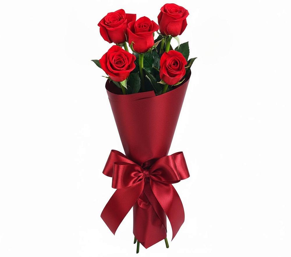 Букет 5 Красных роз Эдлесс Лав в Первоуральске