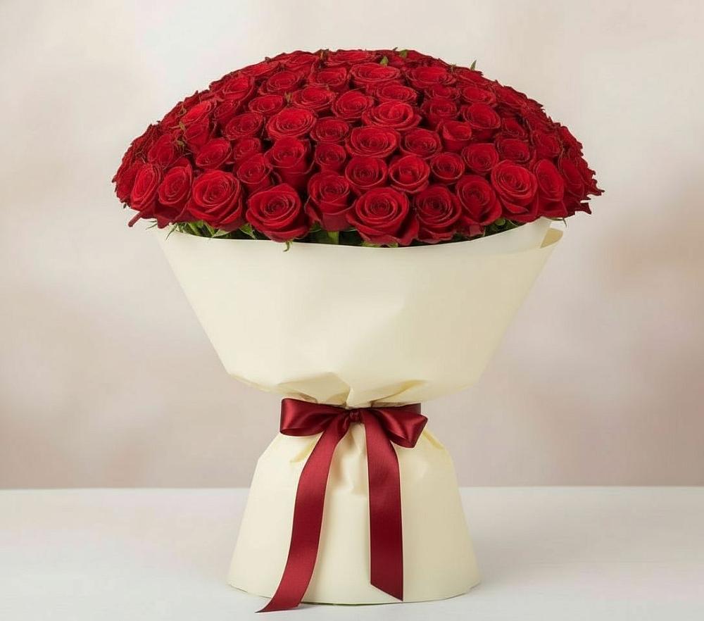 Букет 101 Красная роза Милано в Первоуральске