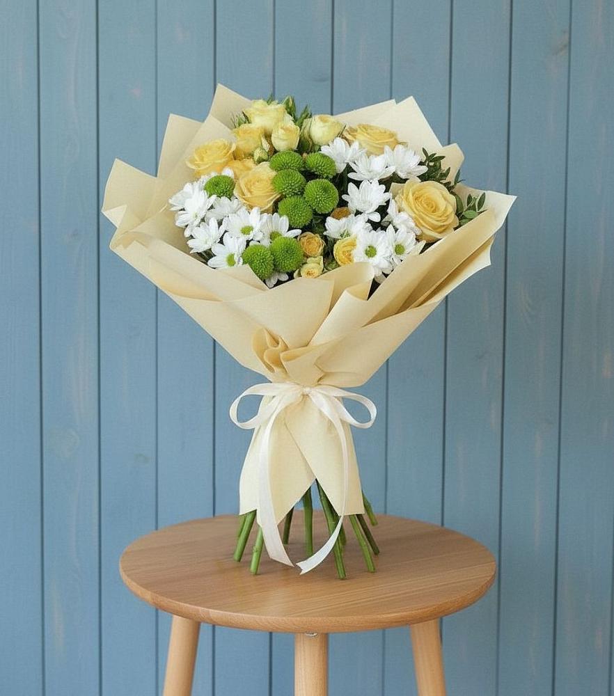 Букет цветов из: Хризантемы и Розы в Первоуральске