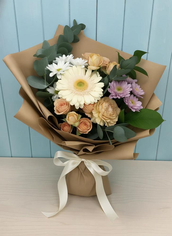 Букет цветов из: Герберы и Хризантемы в Первоуральске