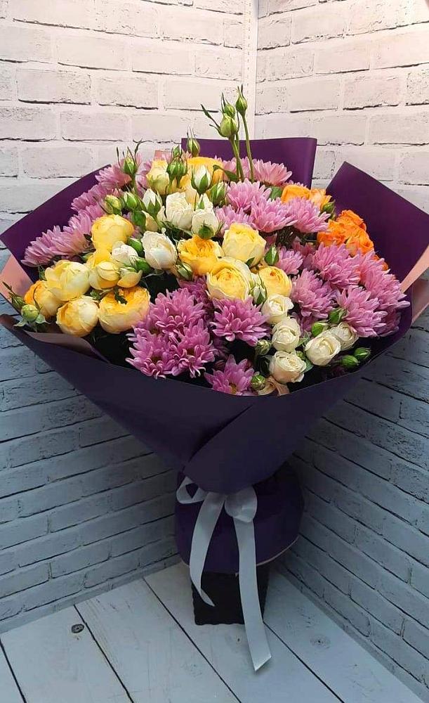Букет цветов из: Хризантемы и Розы в Первоуральске