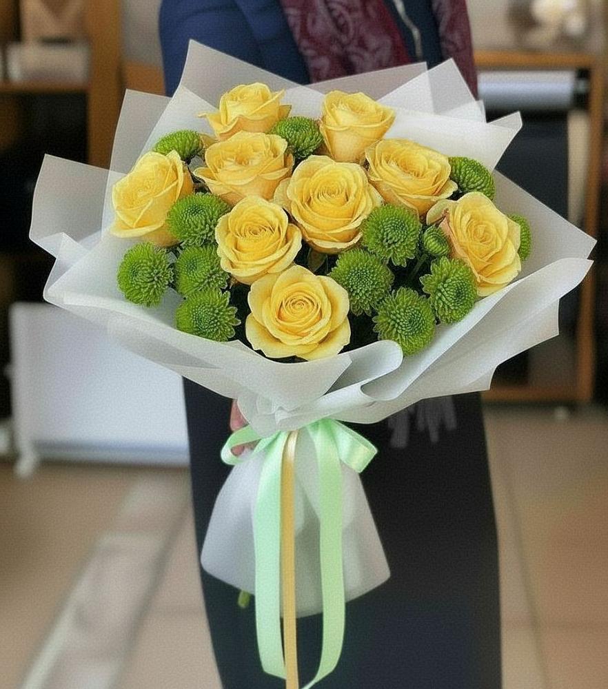 Букет цветов из: Хризантемы и Розы в Первоуральске