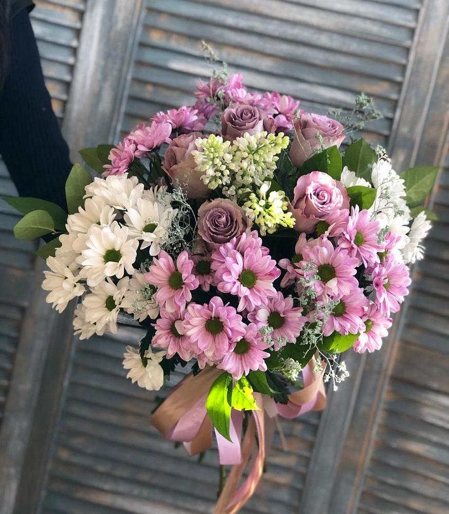 Букет цветов из: Хризантемы и Розы в Первоуральске