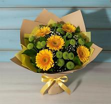 Букет цветов из:  Герберы и Хризантемы в Первоуральске
