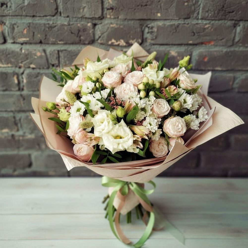 Букет цветов из: Альстромерии, Розы и Хризантемы в Первоуральске