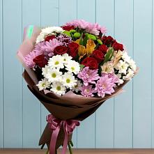 Букет цветов из:  Розы, Хризантемы и Альстромерии #REPLACE_PRED# Первоуральске