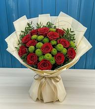 Букет цветов из:  Розы и Хризантемы в Первоуральске