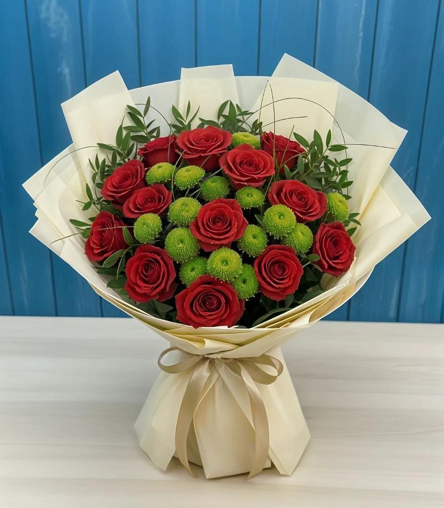 Букет цветов из: Розы и Хризантемы в Первоуральске